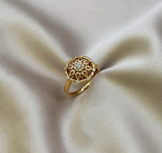 Yellow Gold Ring with 0.22ct Diamond