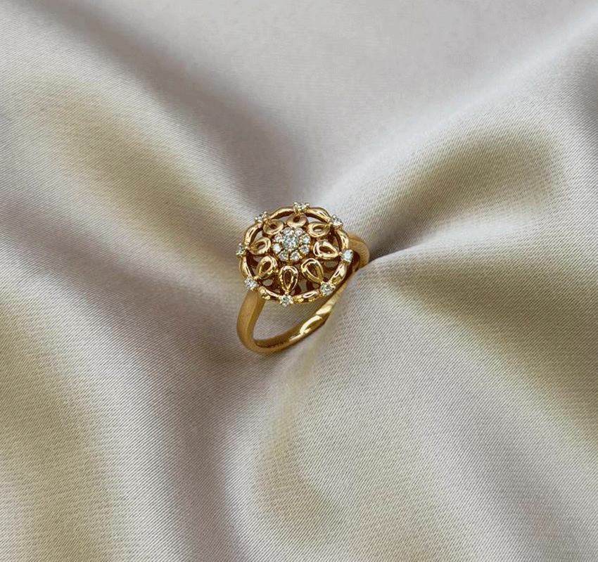 Inel din aur galben cu diamant 0.22 ct