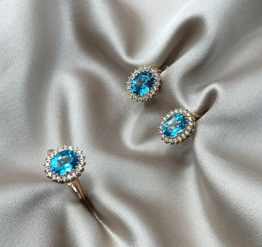 Rose gold set with zircon