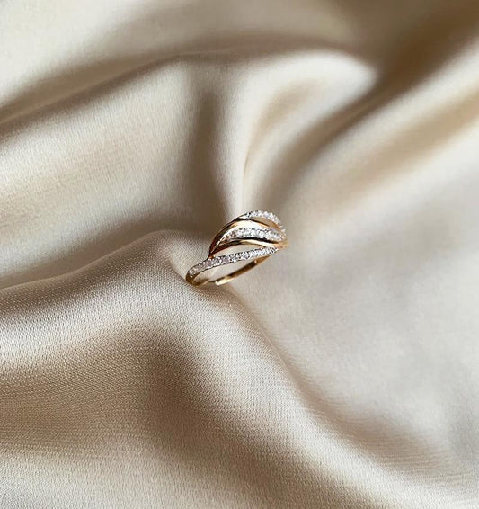 Inel din aur roz cu zircon