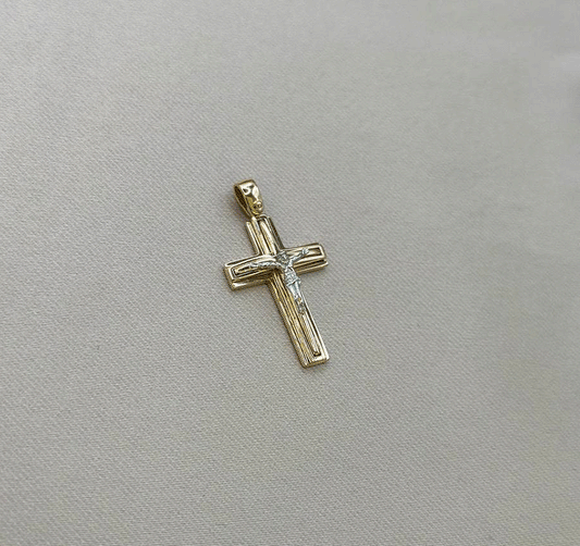 Cruce din aur roz