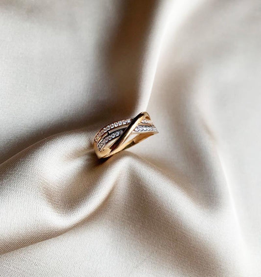 Inel din aur roz cu zircon