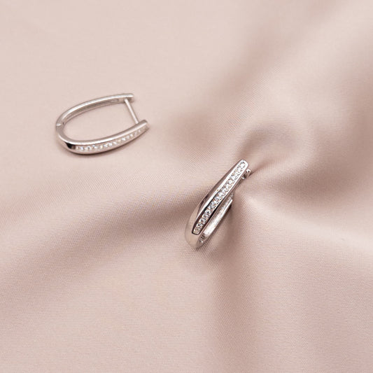 Серьги из серебра с цирконом