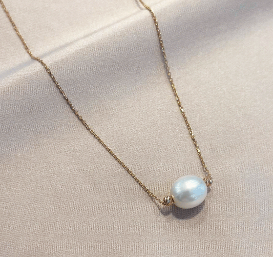 Colier din aur roz cu perle