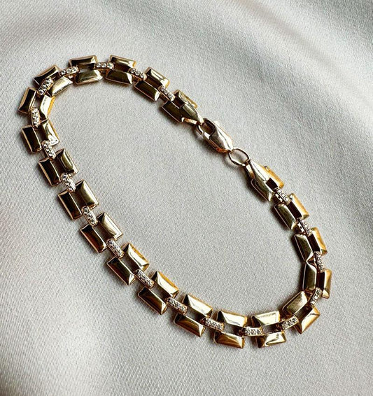 Браслет из розового золота с цирконом