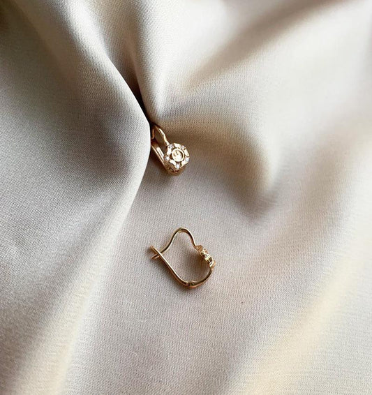 Rose gold earrings with zircon