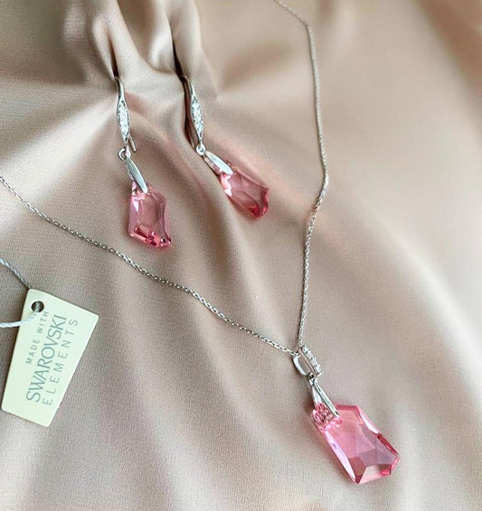 Сет из серебра с цирконом и кристаллом