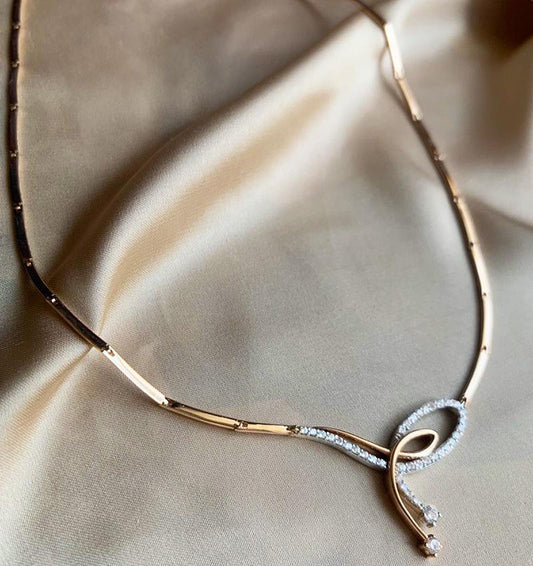 Rose gold necklace with cubic zirconia