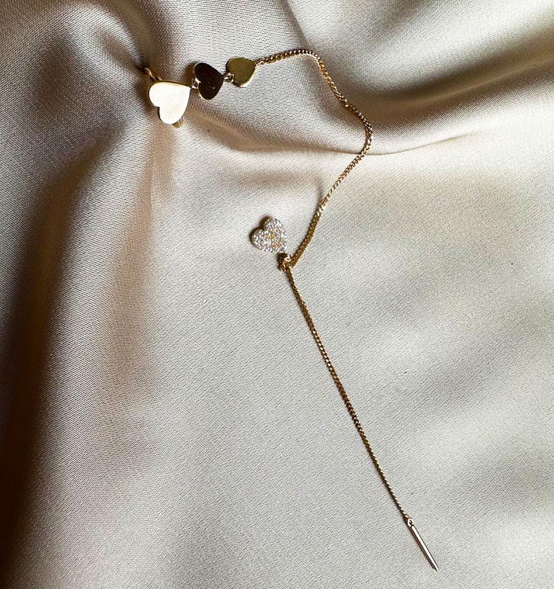 Rose gold earrings with zircon