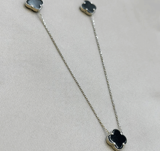 Colier din aur alb cu onix