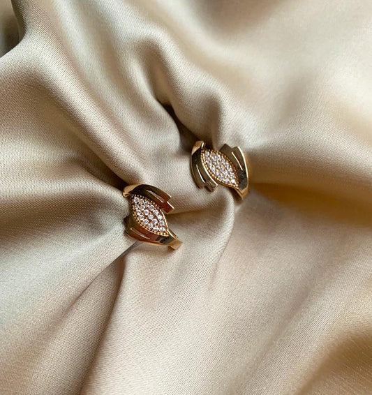 Cercei din aur roz cu zirconiu