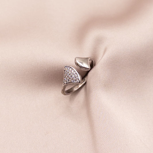 Silver ring with zircon