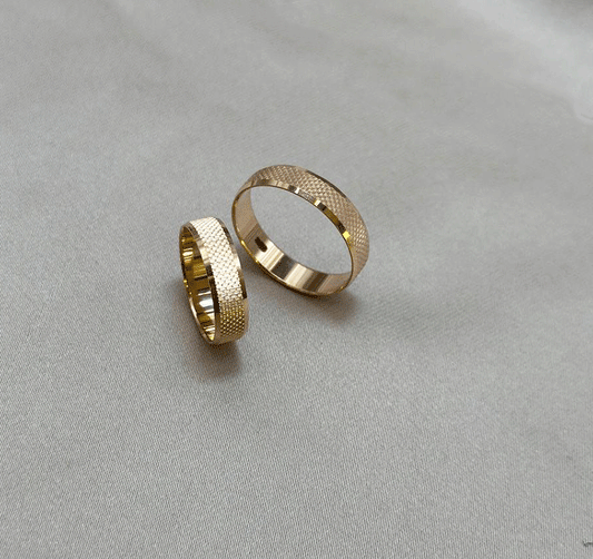 Rose gold wedding rings