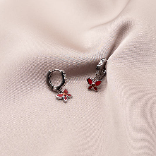 Серьги из серебра с цирконом и эмалью