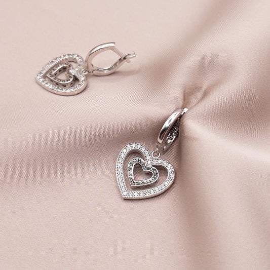 Серьги из серебра с цирконом