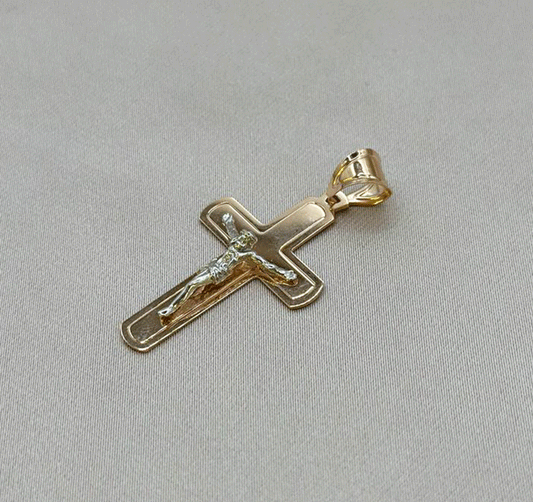 Крестик из розового золота
