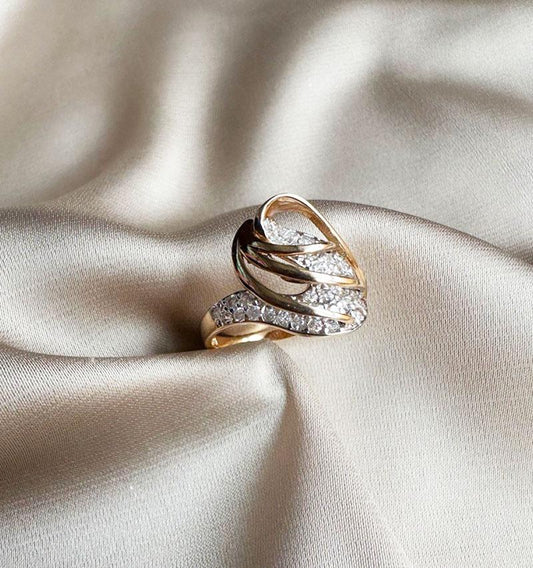 Inel din aur roz cu zircon
