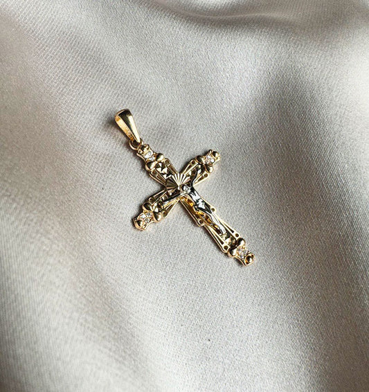 Крестик из розового золота