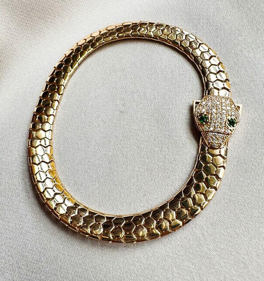 Rose gold bracelet with zircon