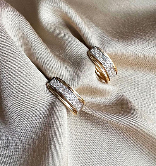 Cercei din aur roz cu zirconiu