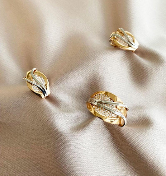 Rose gold set with zircon