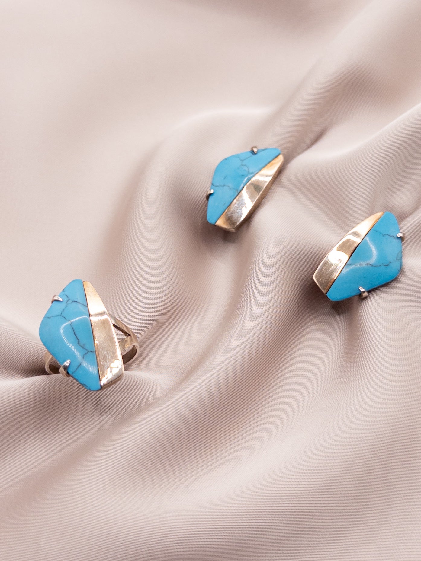Сет из серебра с кораллом