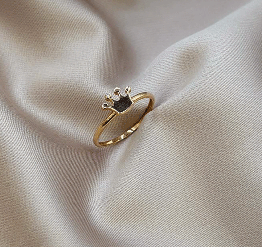 Inel din aur roz cu zirconiu