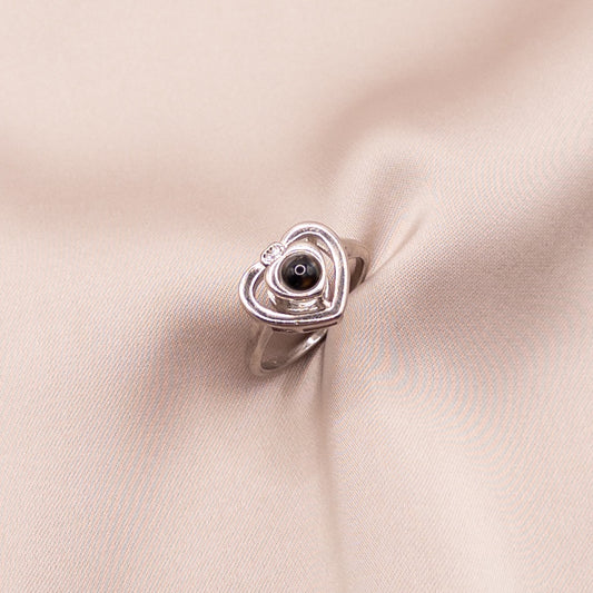 Silver ring with cubic zirconia