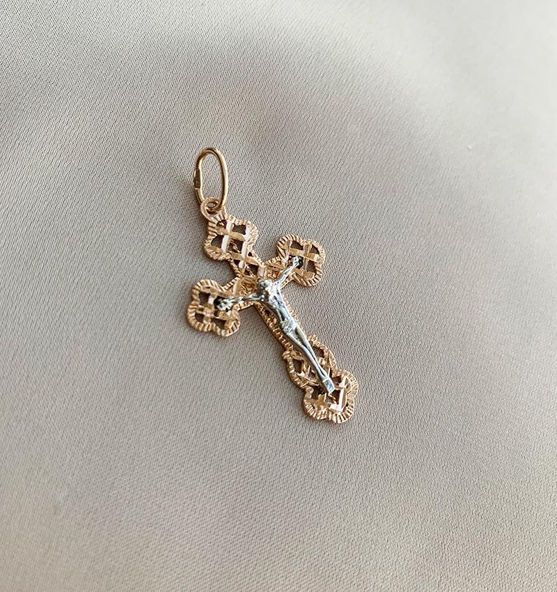 Крестик из розового золота