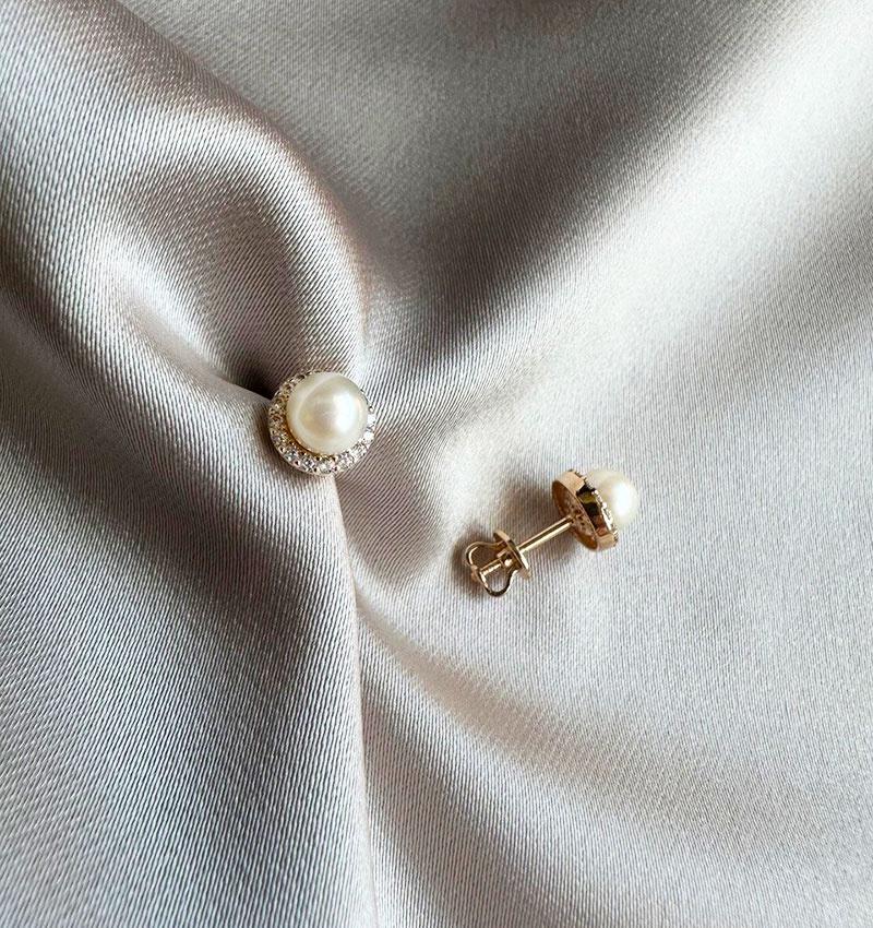 Серьги из розового золота