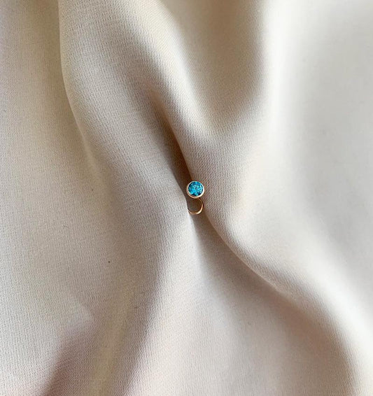 Piercing din aur roz cu zirconiu