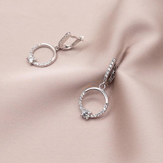 Серьги из серебра с цирконом