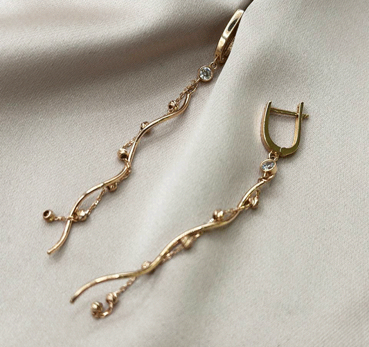 Серьги из розового золота