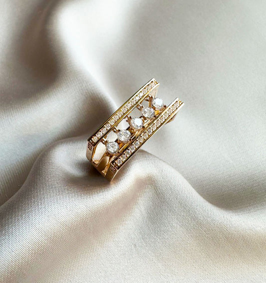 Inel din aur roz cu zirconiu