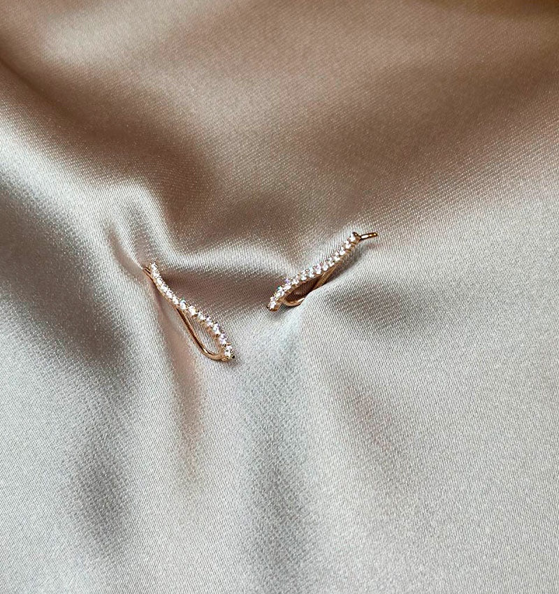 Cercei din aur roz cu zirconiu