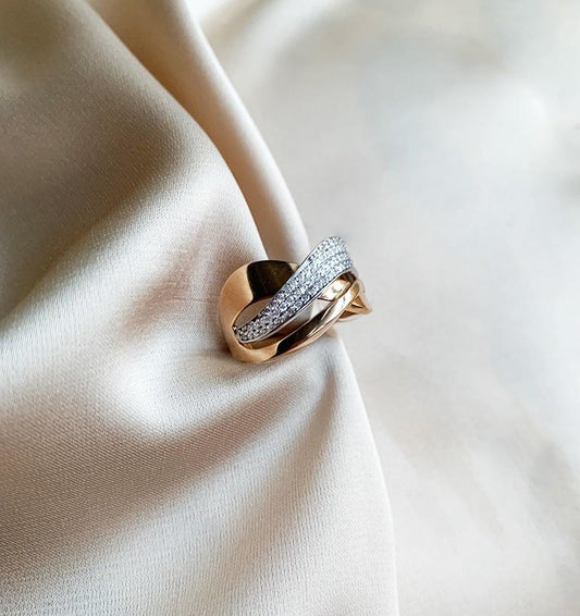 Inel din aur roz cu zirconiu