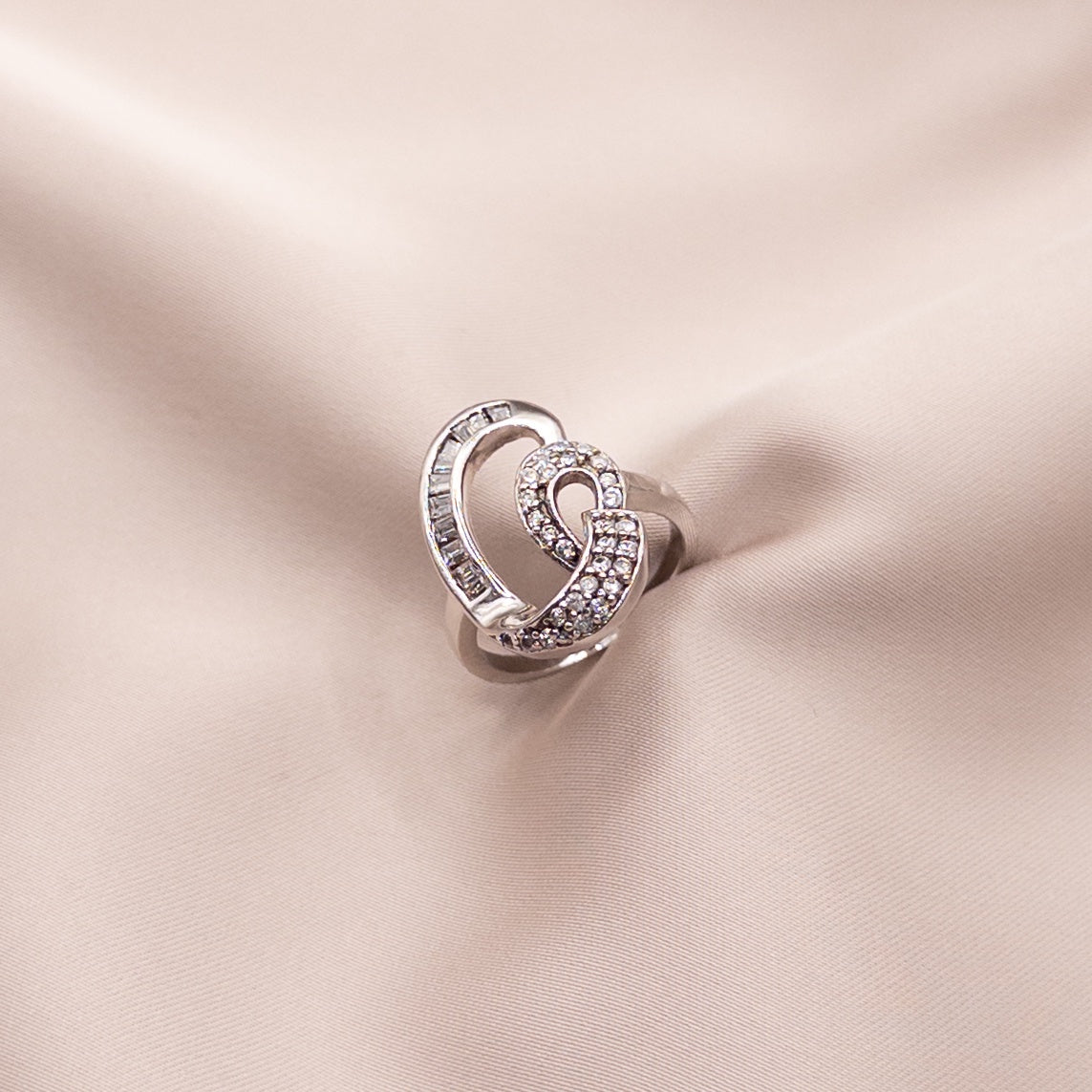 Silver ring with cubic zirconia