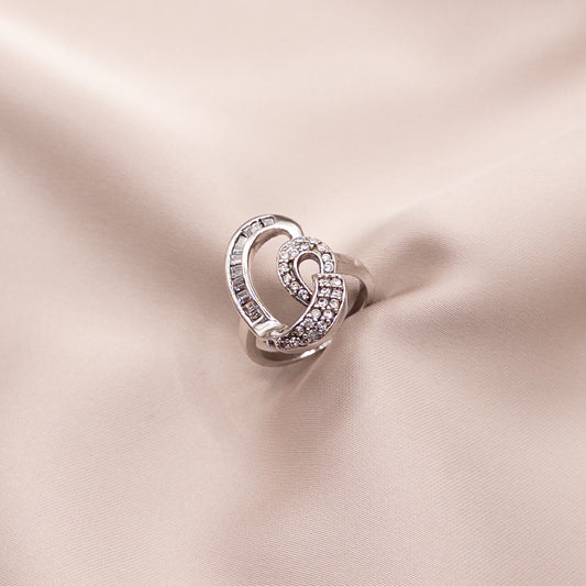 Silver ring with cubic zirconia