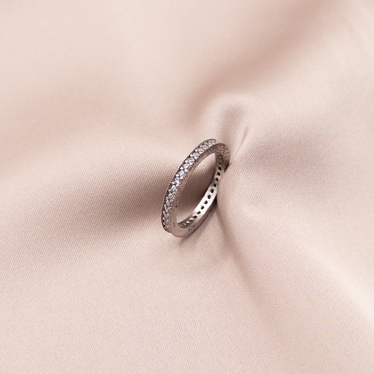 Sterling silver ring with cubic zirconia