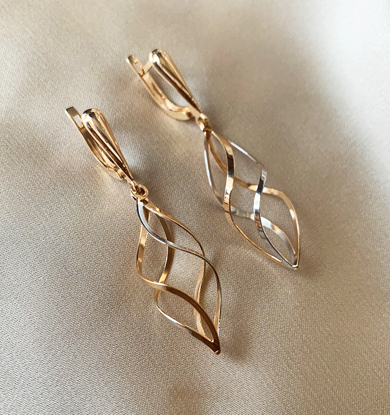 Серьги из розового золота