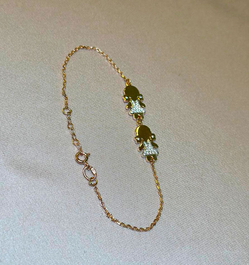 Rose gold bracelet with zircon