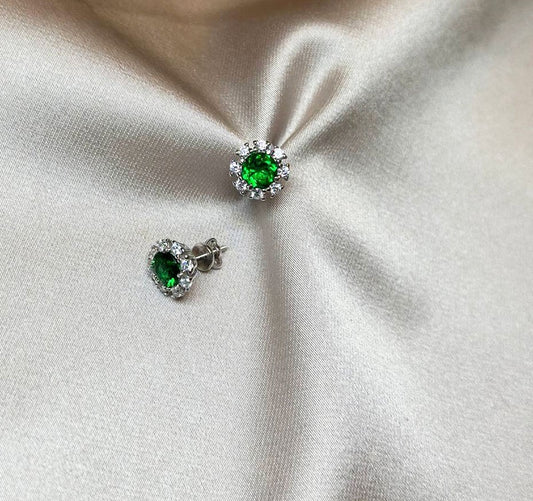 Cercei din argint cu zirconiu