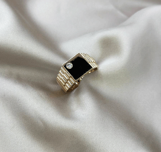 Inel din aur roz cu zirconiu