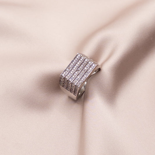 Silver ring with cubic zirconia