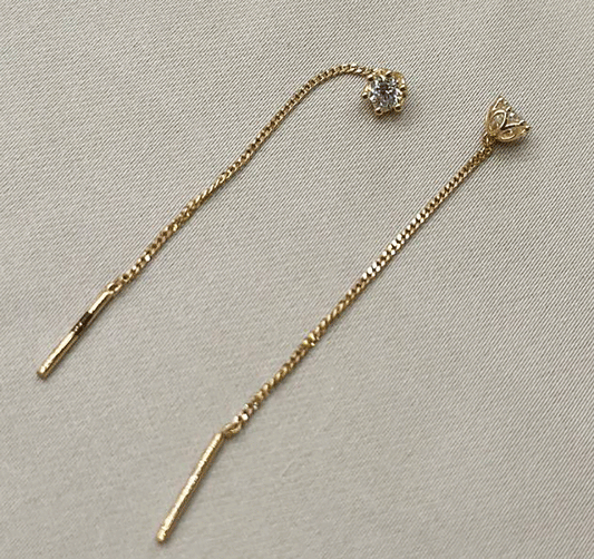 Rose gold earrings with zircon