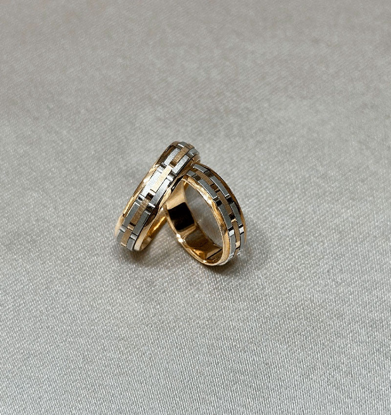 Rose gold wedding rings