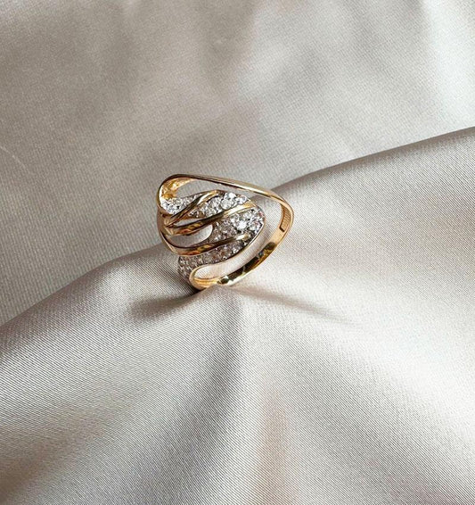 Inel din aur roz cu zircon