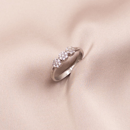 Silver ring with zircon