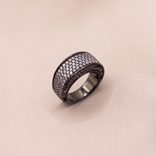 Silver ring with cubic zirconia