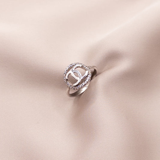 Silver ring with cubic zirconia